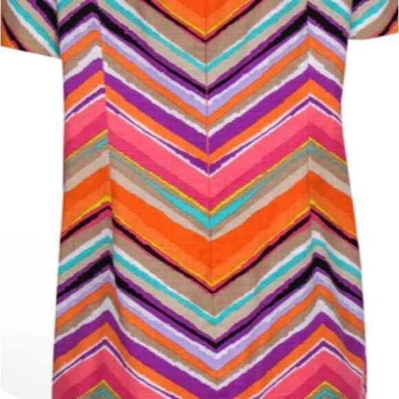 Trina Turk Multi Colored Chevron Print Dress - Picture 5 of 8
